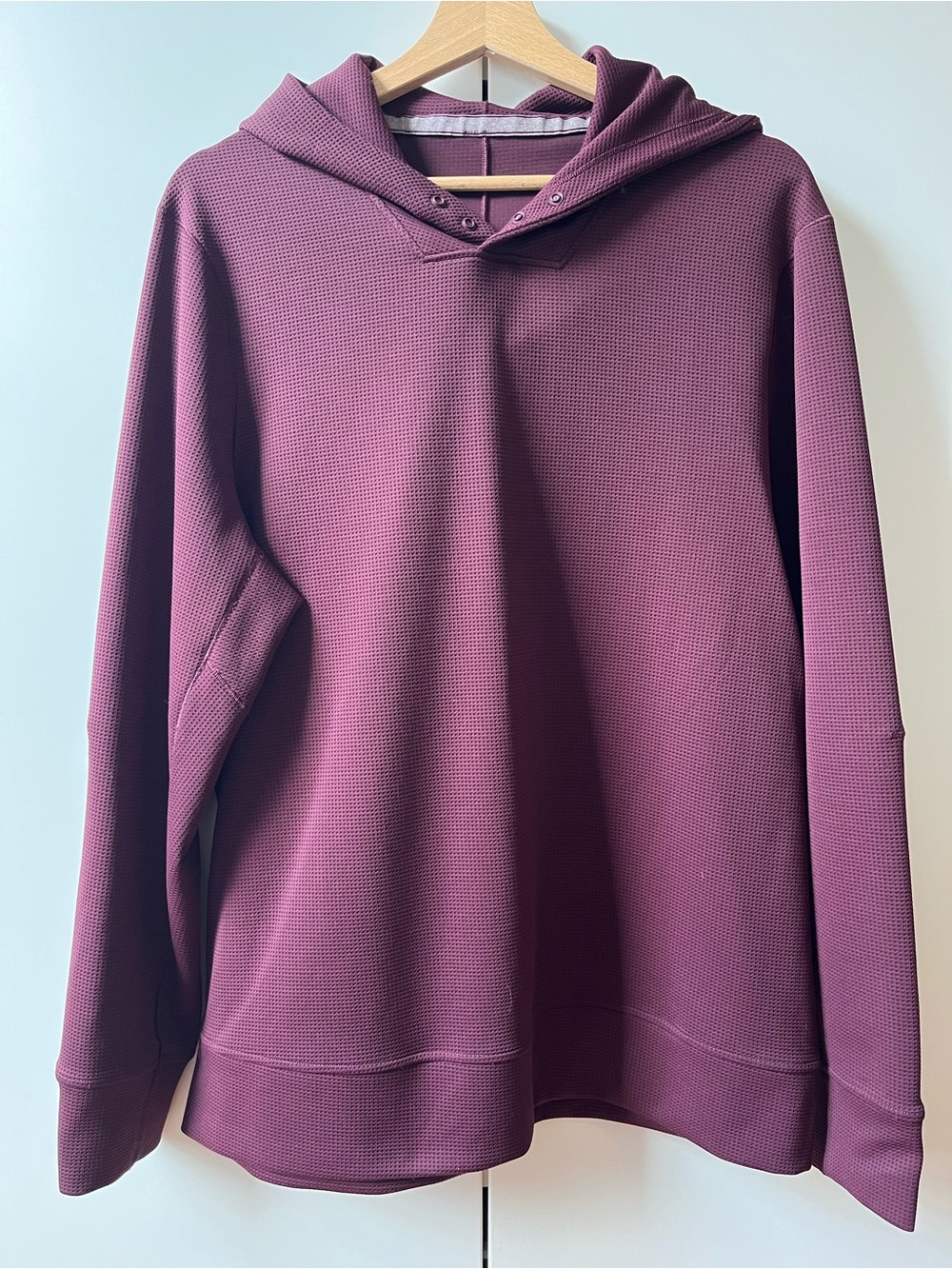 Lululemon Shift Stitch Hoodie Men’s Large Cassie Maroon Burgundy Plum Waffle